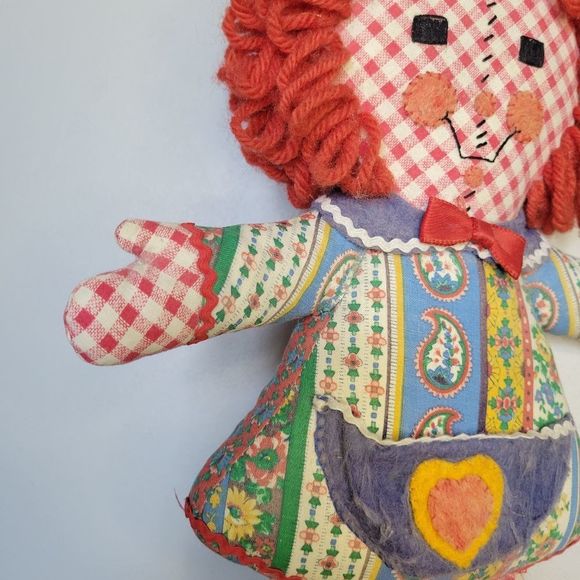 1920s Raggedy Anne Antique Handmade Doll Plush - Picture 7 of 13